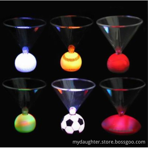 Flashing Martini Cup with Balls' Base, LED Flashing Mug, LED Cup